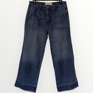 ABERCROMBIE & FITCH Distressed Cropped Stovepipe Flare Jeans Size 6R (28)